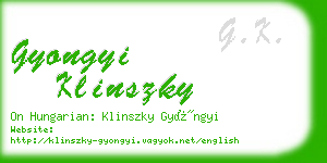 gyongyi klinszky business card